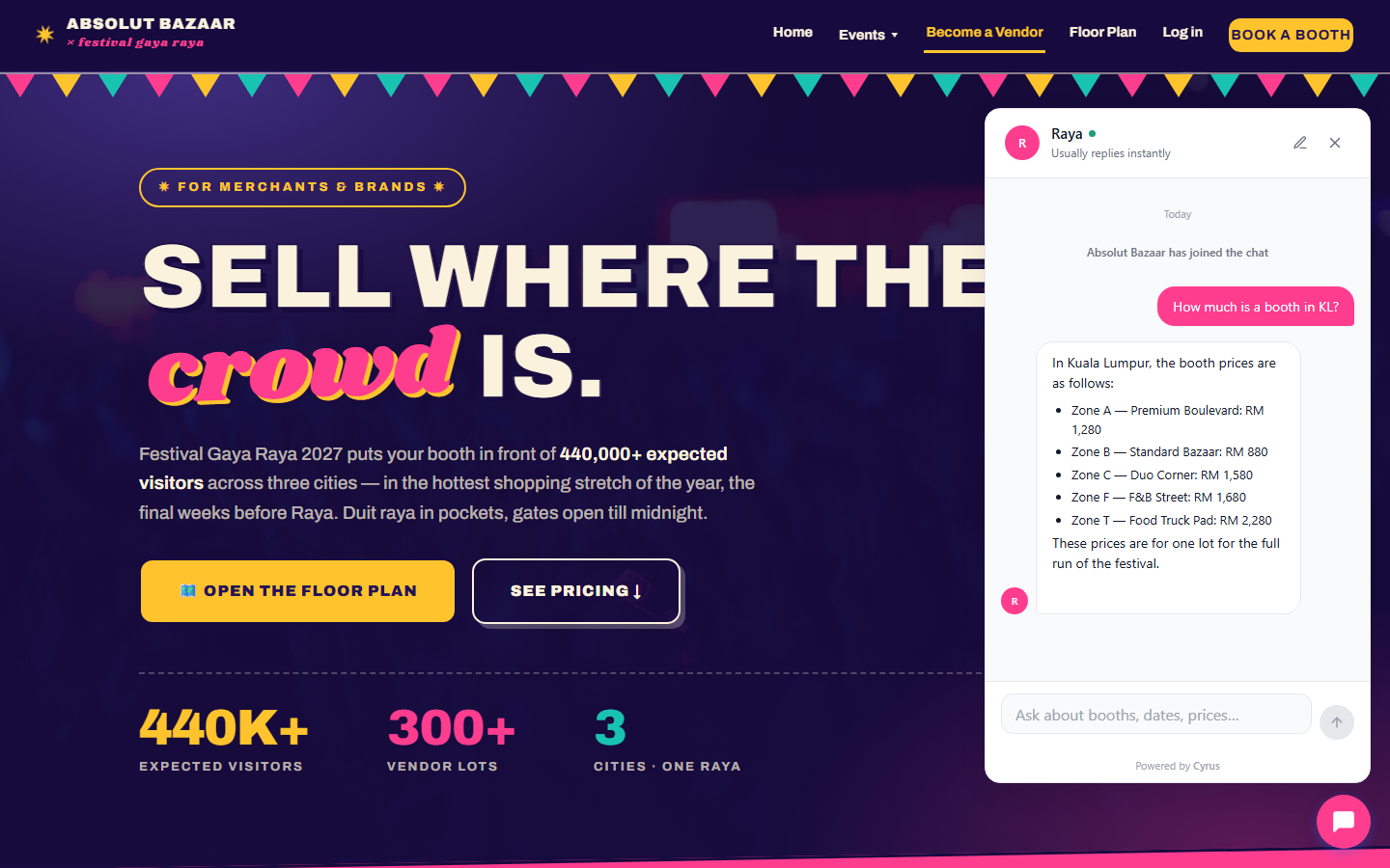 AI concierge — live on the demo
