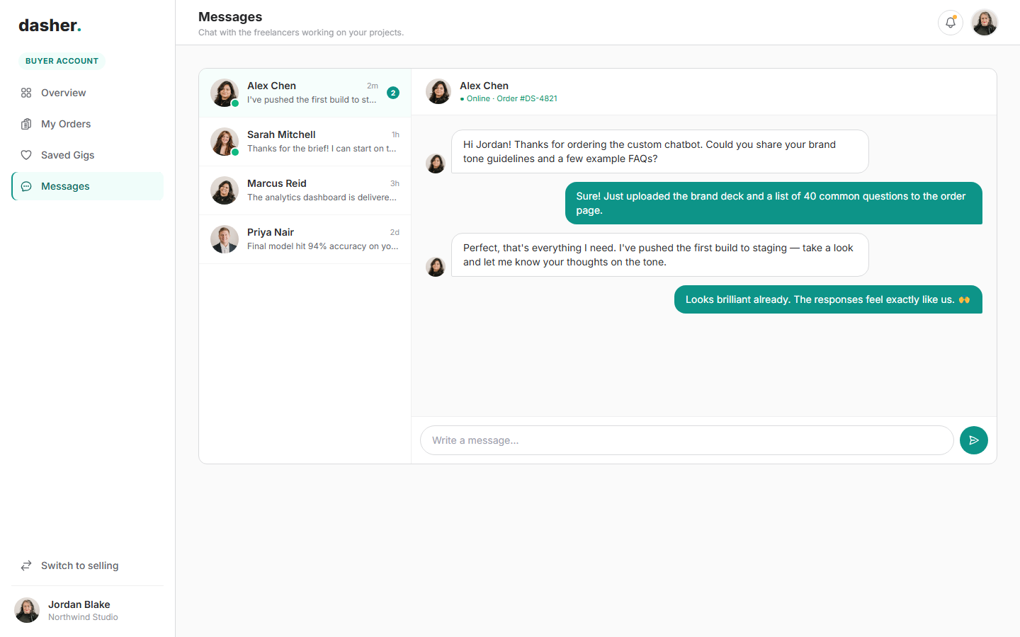 Built-in messaging