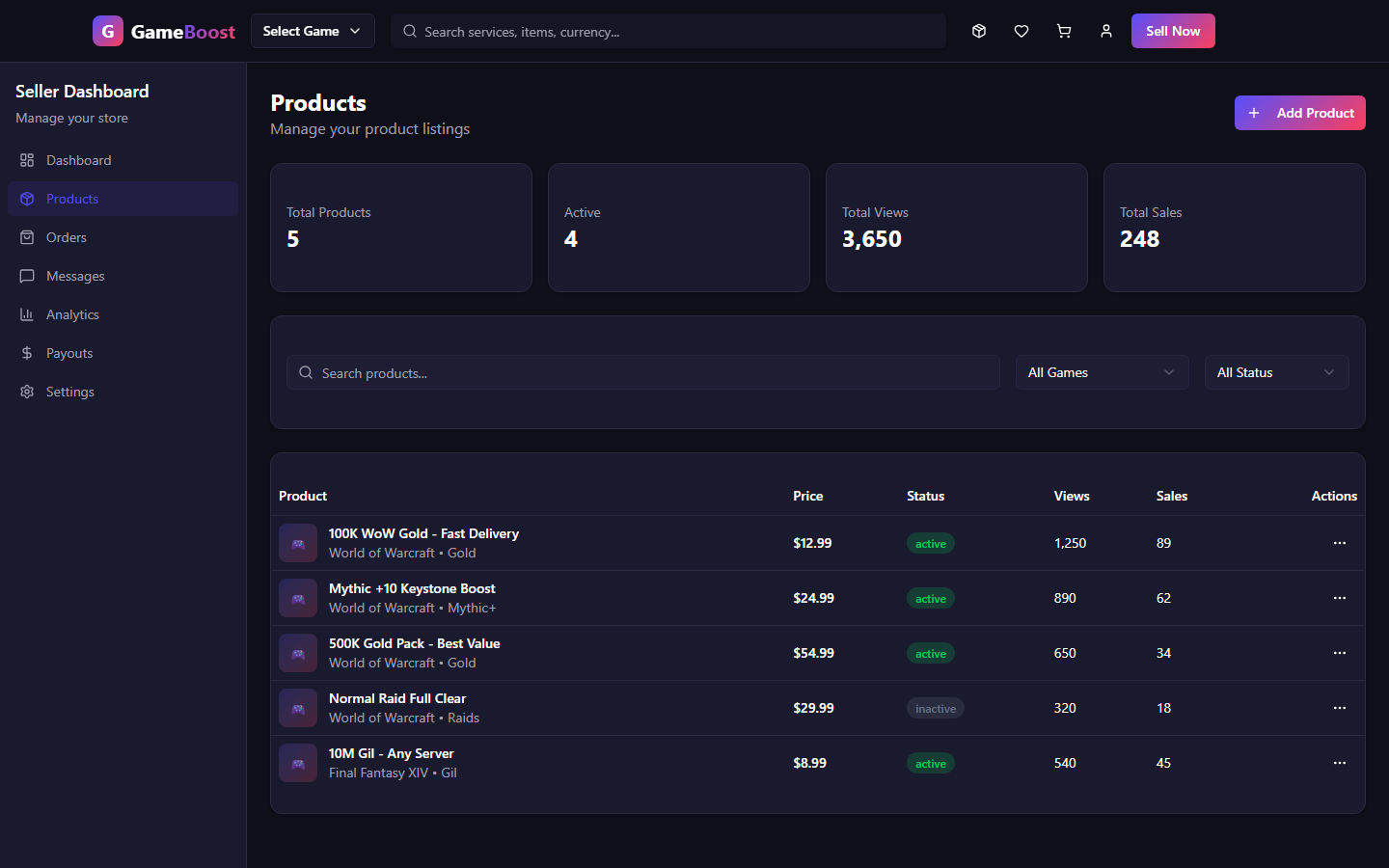Listing management
