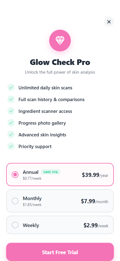 Glow Check — Pro Plan