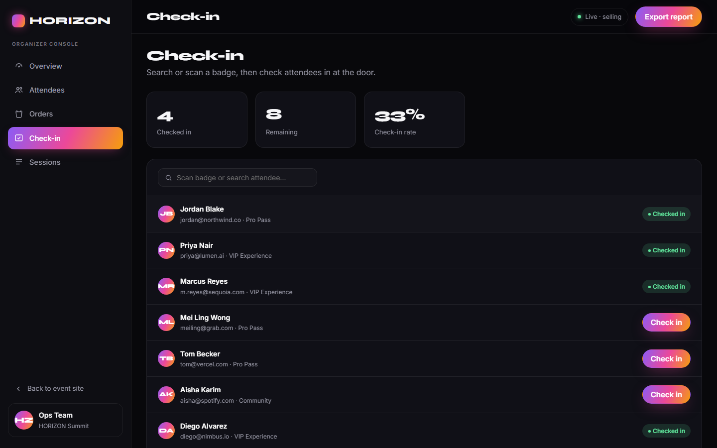 Door check-in tool
