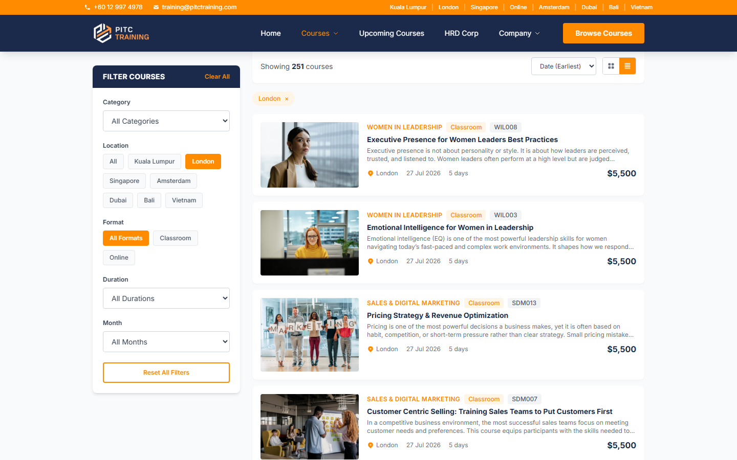 A catalog built for 252 courses