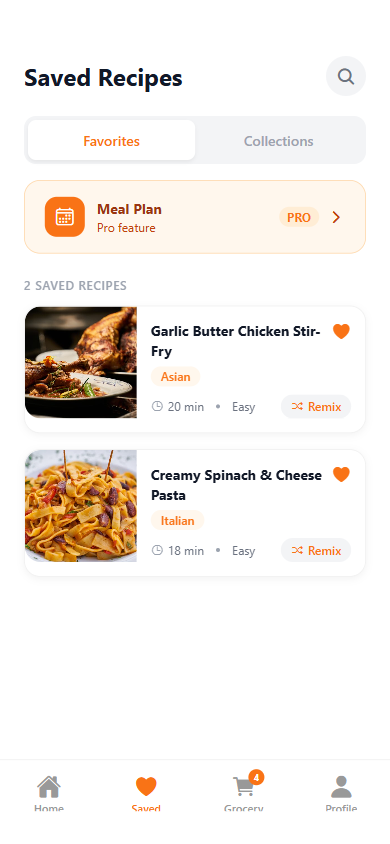 Recipe Remix — Saved Recipes