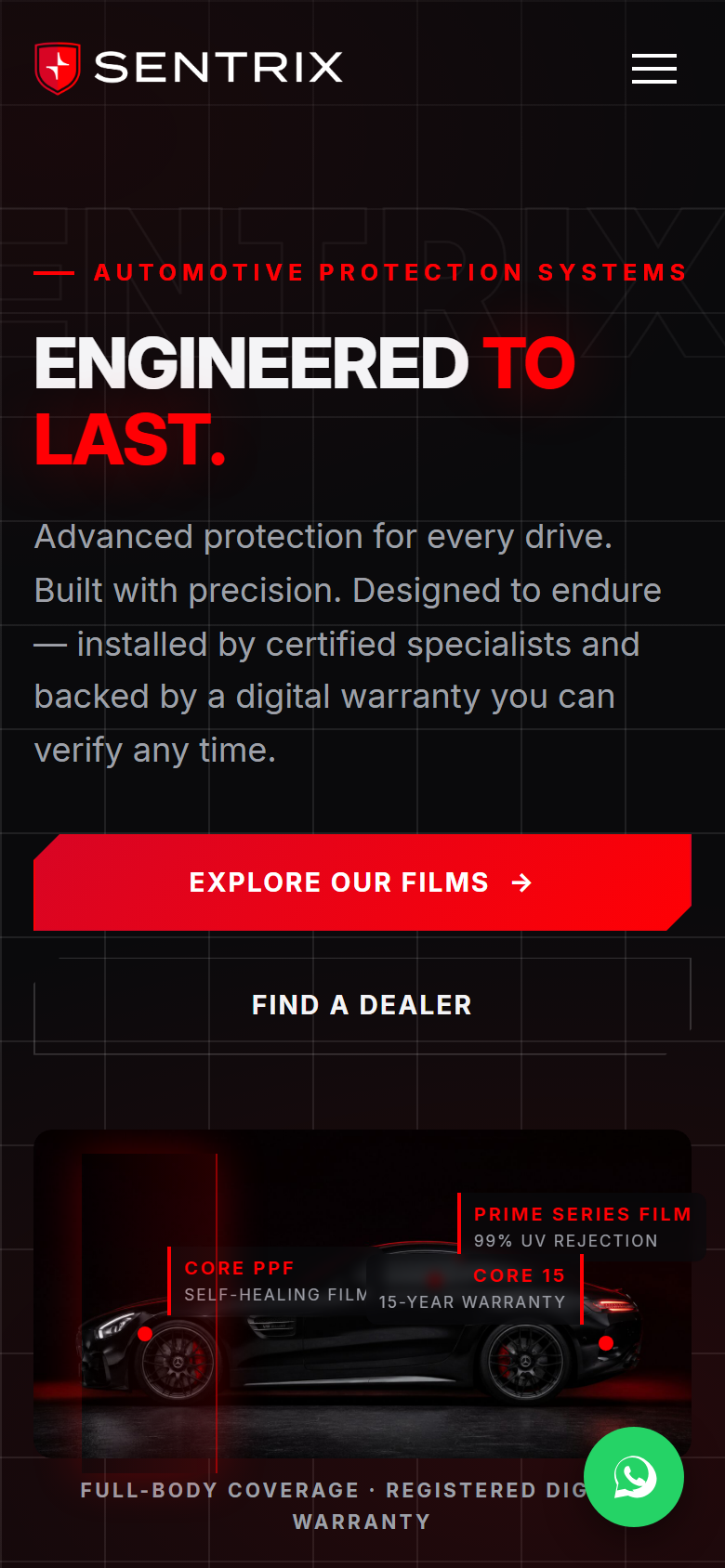 Sentrix Auto — mobile