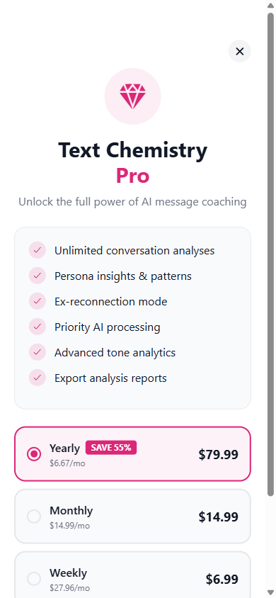 Text Chemistry — Pro Plan